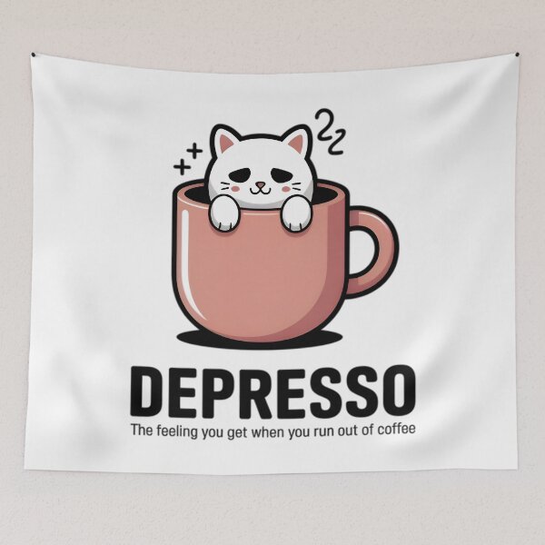 Item preview, Funny Cat depresso when you run out coffee designed and sold by AlanyaArtX.