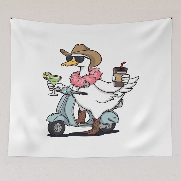 Item preview, Silly goose riding a retro scooter  designed and sold by CeliaZnx.