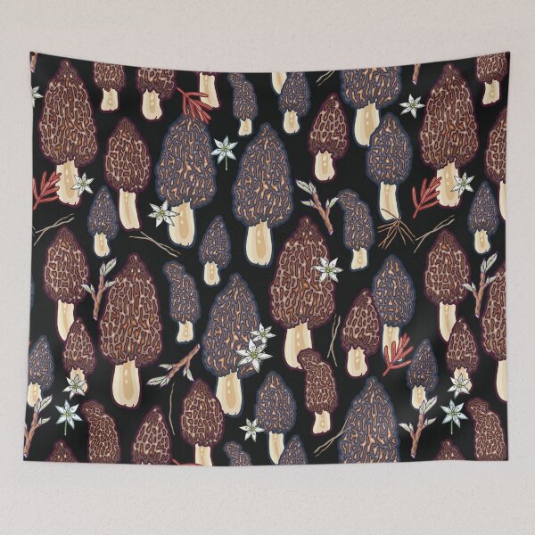 Item preview, Morel Mushroom Pattern (Morchella) designed and sold by smalldrawing.
