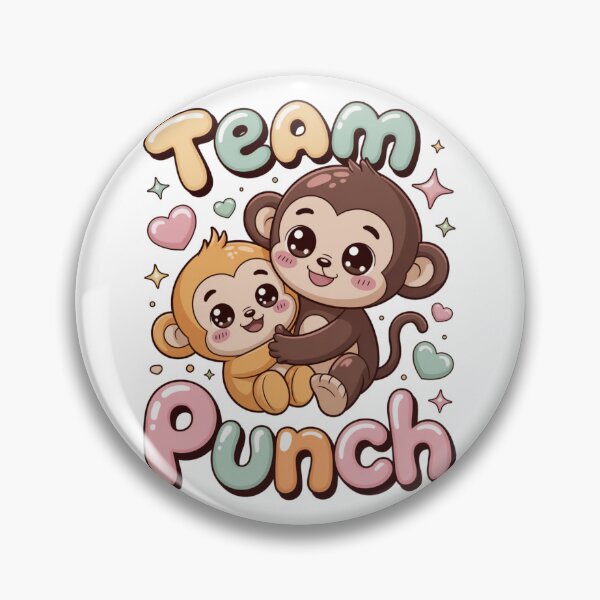 Item preview, Team Punch – Kawaii Large Dark Chocolate Mama Monkey Cradling Tiny Golden Baby Tee designed and sold by DarylWelsh2024.
