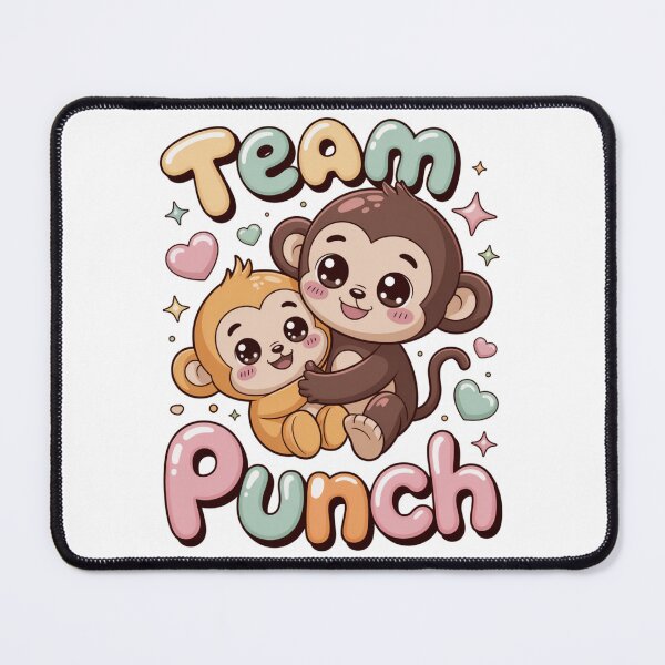 Item preview, Team Punch – Kawaii Large Dark Chocolate Mama Monkey Cradling Tiny Golden Baby Tee designed and sold by DarylWelsh2024.