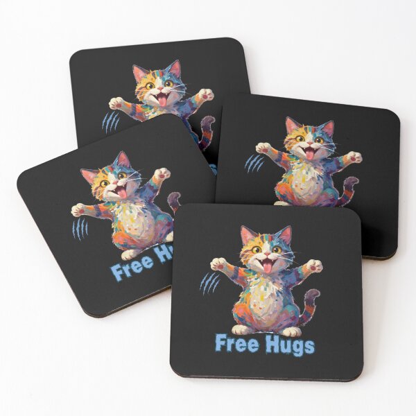 Item preview, Free Hugs - Colorful Cat for Pet Lovers designed and sold by Silaris Designs.
