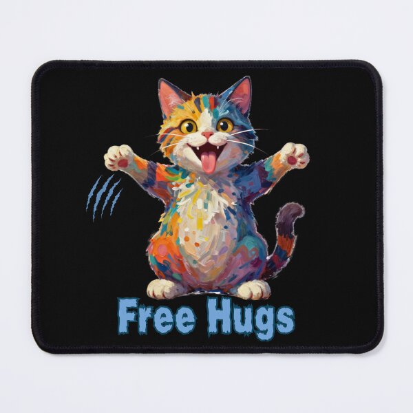 Item preview, Free Hugs - Colorful Cat for Pet Lovers designed and sold by Silaris Designs.