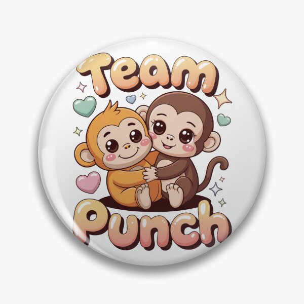 Item preview, Team Punch – Kawaii Dark Brown Girl Monkey Hugging Golden Baby Tee designed and sold by DarylWelsh2024.