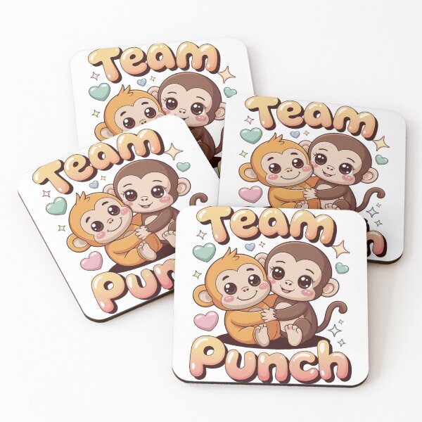 Item preview, Team Punch – Kawaii Dark Brown Girl Monkey Hugging Golden Baby Tee designed and sold by DarylWelsh2024.