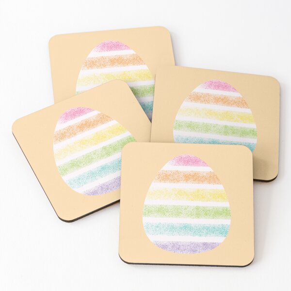 Item preview, Pastel Spray Rainbow Easter Egg – White Lined Stripes designed and sold by EmeraldeaArt.