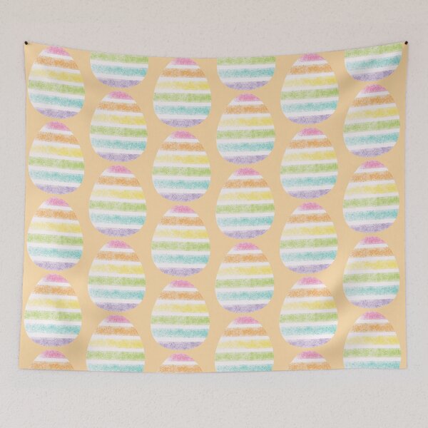 Item preview, Pastel Spray Rainbow Easter Egg – White Lined Stripes designed and sold by EmeraldeaArt.