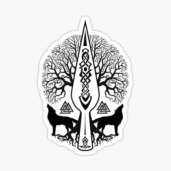 Hugin & Munin Ravens Gothic Accessories Norse Kiss-Cut Vinyl Wolves Viking Sticker Geri Freki Odin's Spear