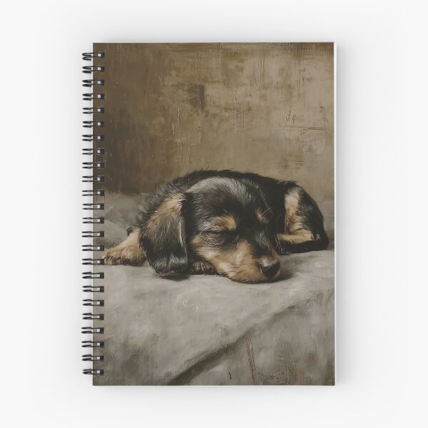 Item preview, Sleeping Dachshund Puppy in Rustic Setting designed and sold by lautir.