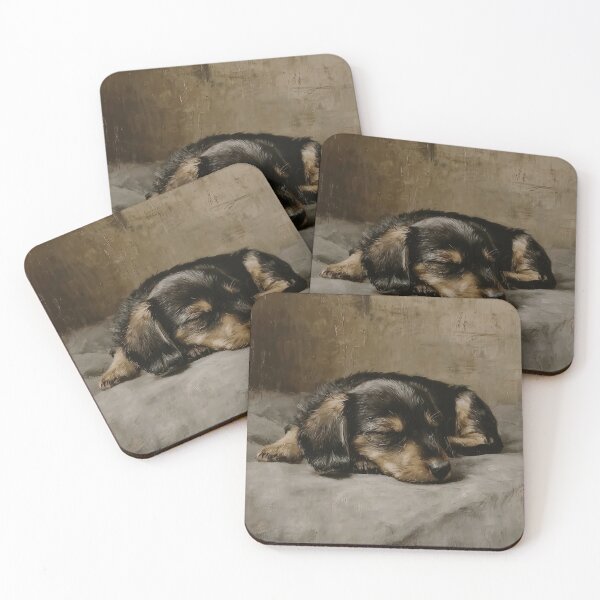 Item preview, Sleeping Dachshund Puppy in Rustic Setting designed and sold by lautir.