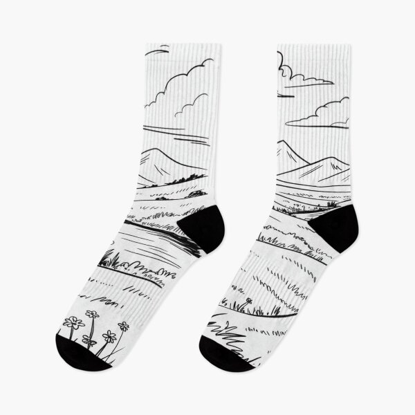 Item preview, Minimalist Mountain Landscape Line Art – Nature Sketch Illustration designed and sold by myforestfog.