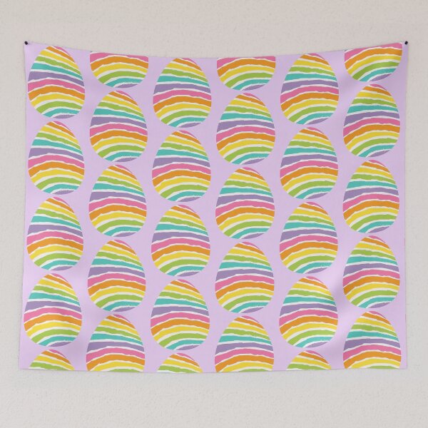 Item preview, Wavy Rainbow Easter Egg – Minimal Striped Design designed and sold by EmeraldeaArt.