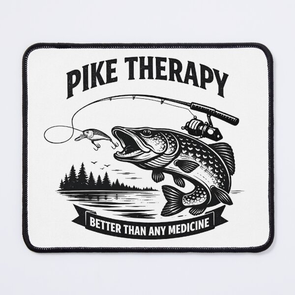 Item preview, Pike Therapy Fishing Design – Fishing Is Better Than Any Medicine designed and sold by MammieLO Art.