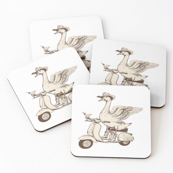 Artikelvorschau, Lustige Gans fährt einen Retro-Roller entworfen und verkauft von CeliaZnx.