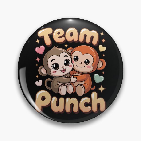 Item preview, Team Punch – Kawaii Taupe Girl & Rust Boy Monkey Side Hug Tee designed and sold by DarylWelsh2024.