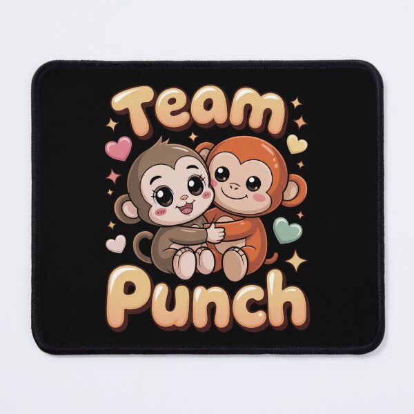 Item preview, Team Punch – Kawaii Taupe Girl & Rust Boy Monkey Side Hug Tee designed and sold by DarylWelsh2024.