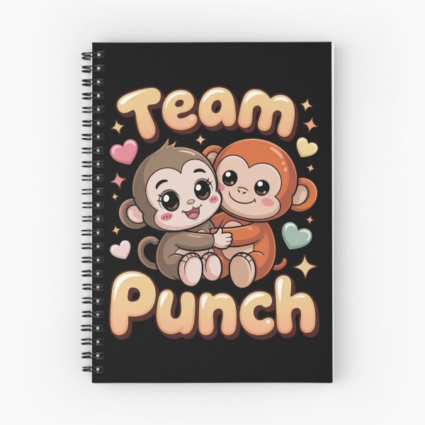 Item preview, Team Punch – Kawaii Taupe Girl & Rust Boy Monkey Side Hug Tee designed and sold by DarylWelsh2024.