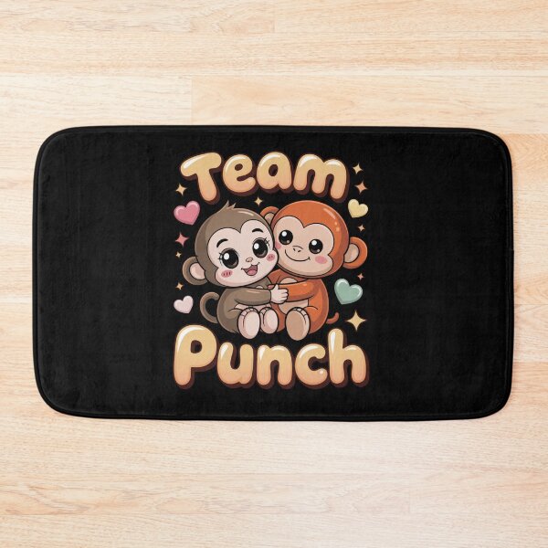 Item preview, Team Punch – Kawaii Taupe Girl & Rust Boy Monkey Side Hug Tee designed and sold by DarylWelsh2024.