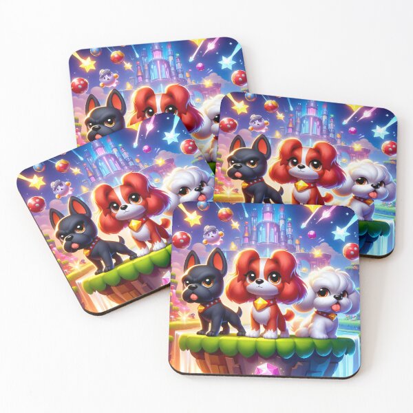 Item preview, Video Game Style Cute Gamer Dogs Fantasy World designed and sold by AI-Only Creations.