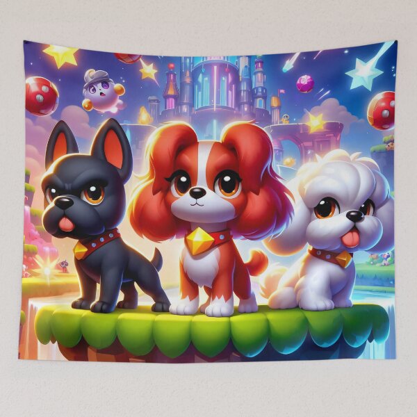 Item preview, Video Game Style Cute Gamer Dogs Fantasy World designed and sold by AI-Only Creations.