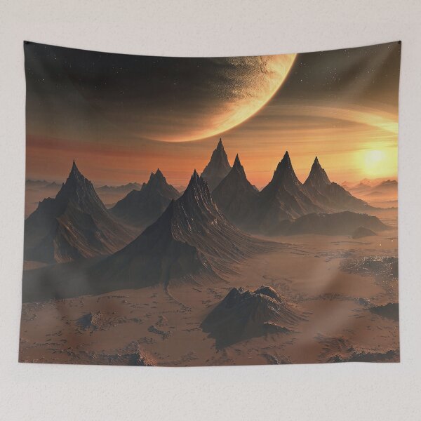 Item preview, Planet Mountains - Cosmic Artwork designed and sold by QuantumDrift.