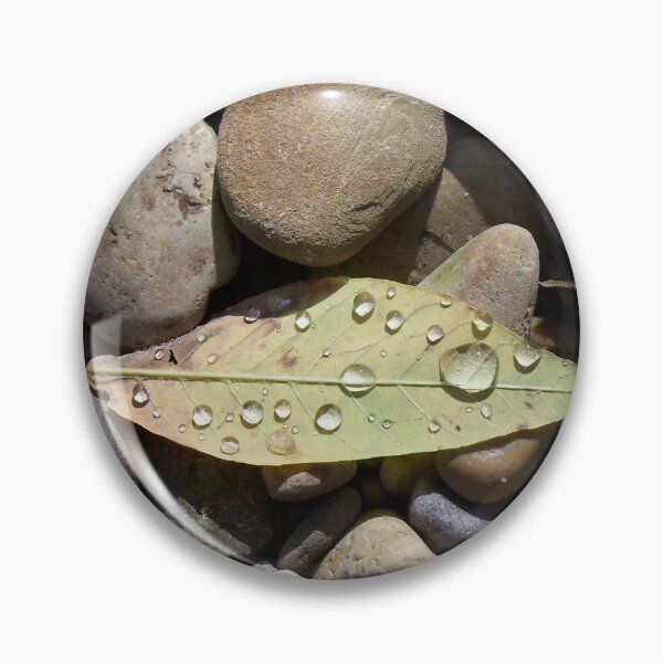 Item preview, Leaf with Water Drops Among Rocks designed and sold by coribeth.