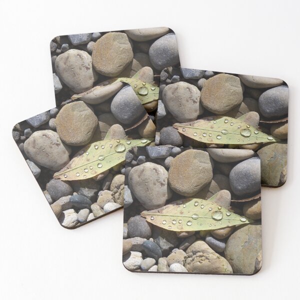 Item preview, Leaf with Water Drops Among Rocks designed and sold by coribeth.
