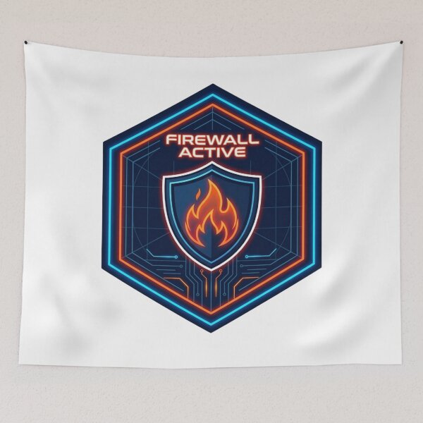 Item preview, Firewall Active  Cybersecurity Badge Shirt designed and sold by KurtByteStudio.