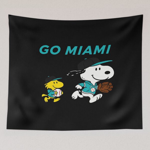 Item preview, Snoopy Baseball Go Miami designed and sold by Emerald-Apparel.