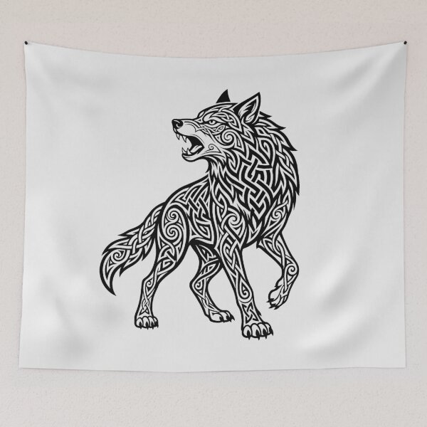 Item preview, Celtic Wolf Spirit Animal Norse Knotwork designed and sold by SolaoLab.