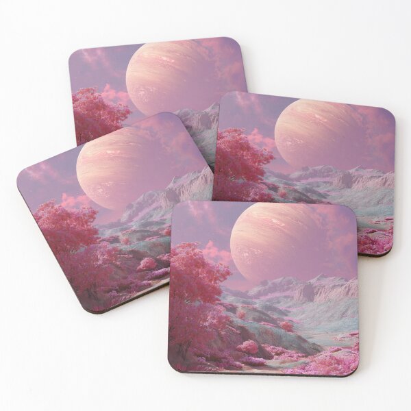 Aperçu de l'œuvre Paysage fantastique d'une planète extraterrestre rose avec une nature en fleurs créée et vendue par EL-Lebedenko.