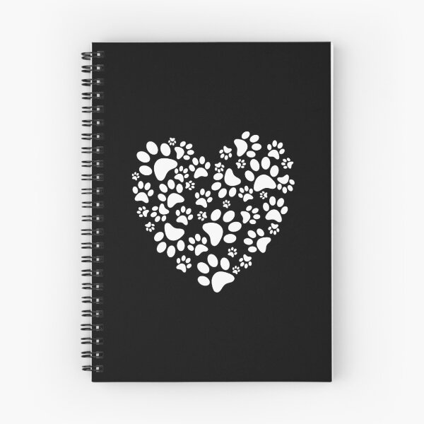 Item preview, Cute Pet Dog Cat Animal Lover Paw Print Heart on Black designed and sold by Artycom.