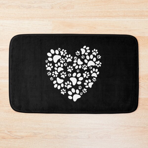 Item preview, Cute Pet Dog Cat Animal Lover Paw Print Heart on Black designed and sold by Artycom.