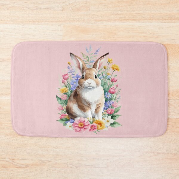 Item preview, Brown White Bunny Among Wildflowers – Watercolor Cutout designed and sold by EmeraldeaArt.