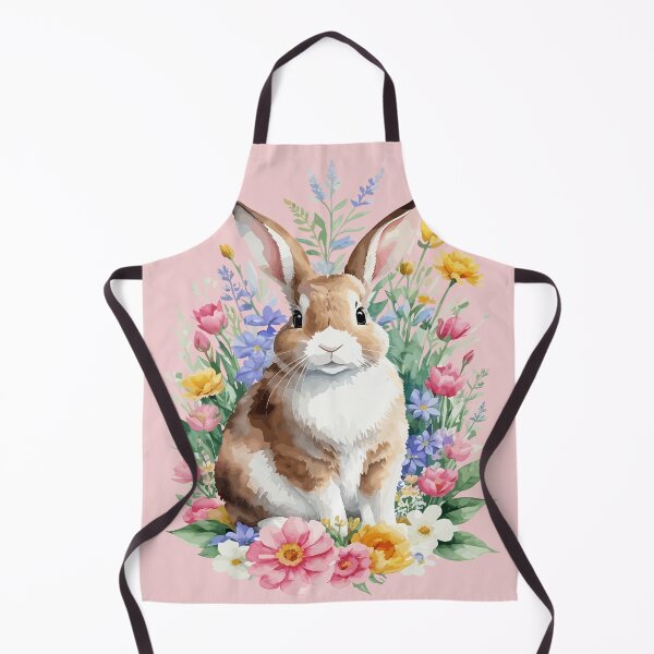 Item preview, Brown White Bunny Among Wildflowers – Watercolor Cutout designed and sold by EmeraldeaArt.