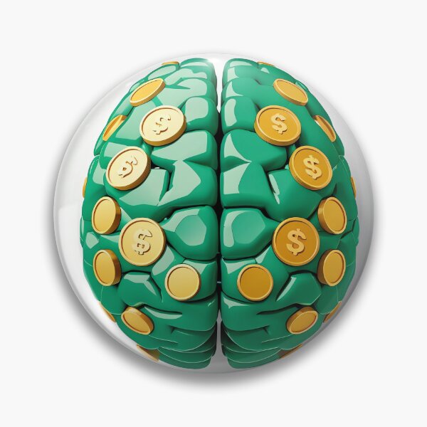 Item preview, Money Brain Minimal Finance Aesthetic Sticker designed and sold by NexoraHub.