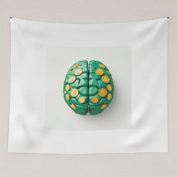 Item preview, Money Brain Minimal Finance Aesthetic Sticker designed and sold by NexoraHub.