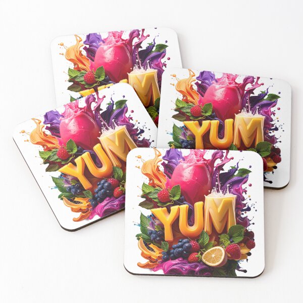 Item preview, Futuristic 3D YUM Bubble Chrome Typography Art designed and sold by icemanphotos.