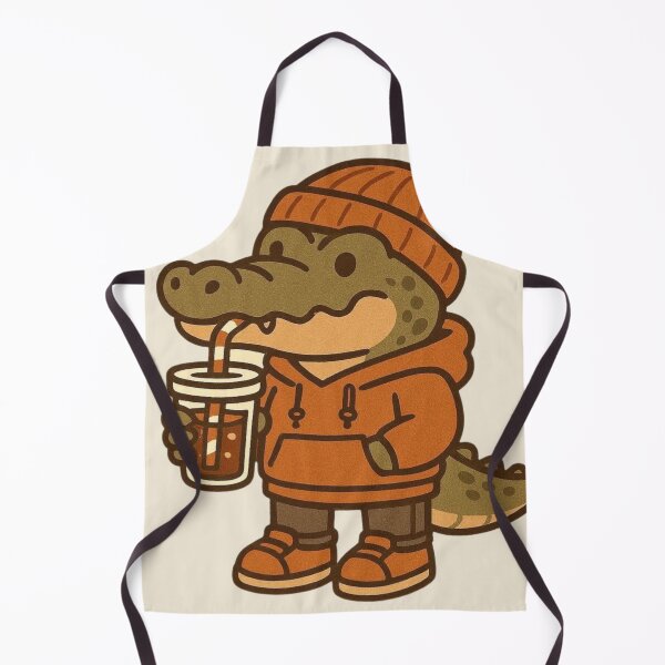 Item preview, Kawaii Crocodile Boy with Headphones – Cute Orange Hoodie Art designed and sold by Aloloco.