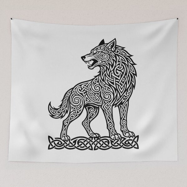 Item preview, Celtic Wolf Spirit Animal Ancient Norse Knotwork designed and sold by SolaoLab.