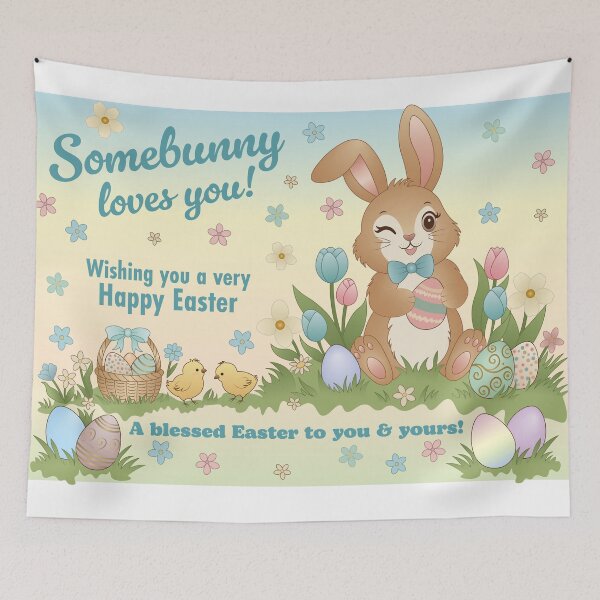 Item preview, Easter bunny wishes you a Happy Easter designed and sold by lu-print-design.