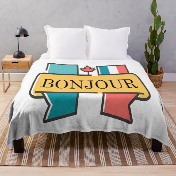 Item preview, Bonjour Canada French Typography – Bilingual Maple Leaf Canadian Design designed and sold by Globalcitytees.