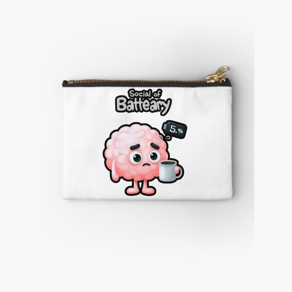 Item preview, Social Battery 5% Brain Sticker – Tired Low Energy Mood designed and sold by Moodlings .