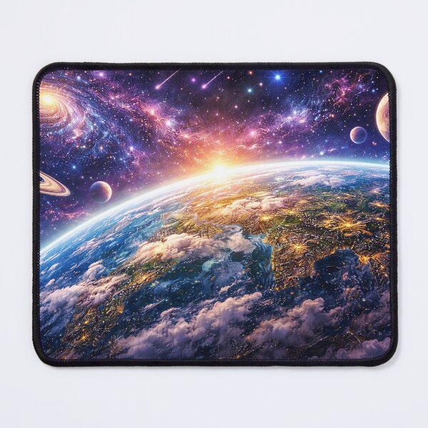 Item preview, Galaxy Earth Aesthetic – Space Sunrise over Earth designed and sold by Chilixi-Shop.