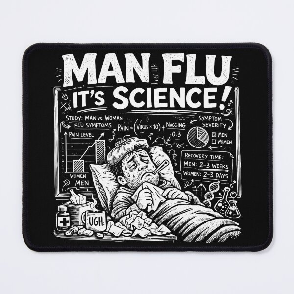 Item preview, Man Flu It’s Science Funny Chart Shirt | Men vs Women Flu Meme | Sick Humor Graphic Tee designed and sold by RollFuzzy.