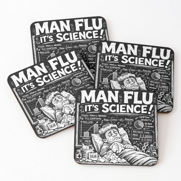 Item preview, Man Flu It’s Science Funny Chart Shirt | Men vs Women Flu Meme | Sick Humor Graphic Tee designed and sold by RollFuzzy.