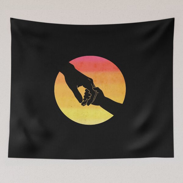 Item preview, Hand in Hand Retro Sunset design  designed and sold by GiraffeandStuff.