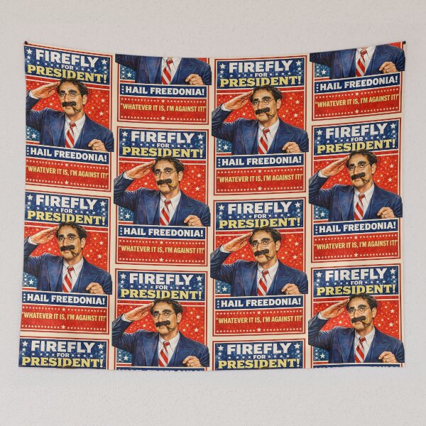 Item preview, Firefly for President – Hail Freedonia! Retro Campaign Poster designed and sold by DiamondSkyShirt.