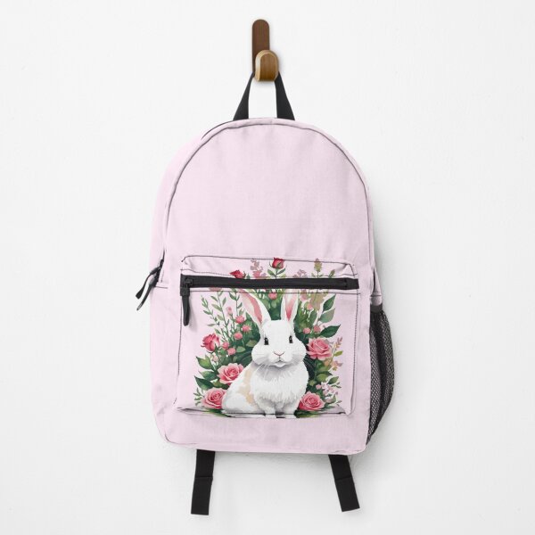 Item preview, White Bunny Among Pink Roses – Watercolor Cutout designed and sold by EmeraldeaArt.