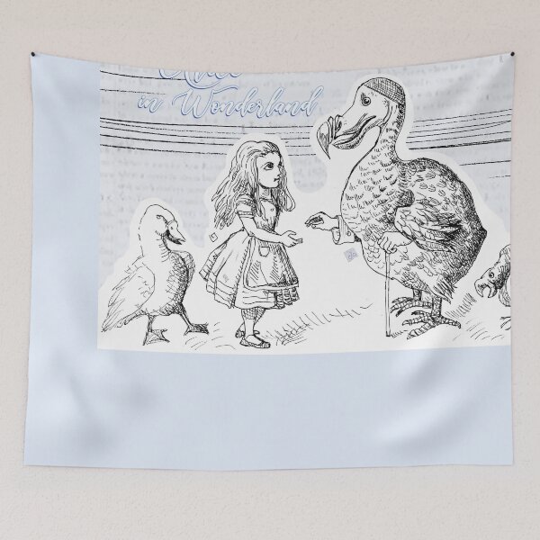 Item preview, Alice in Wonderland - Alice Conversing With Dodo Bird (ink drawing by ACCI) designed and sold by VanyssaGraphics.